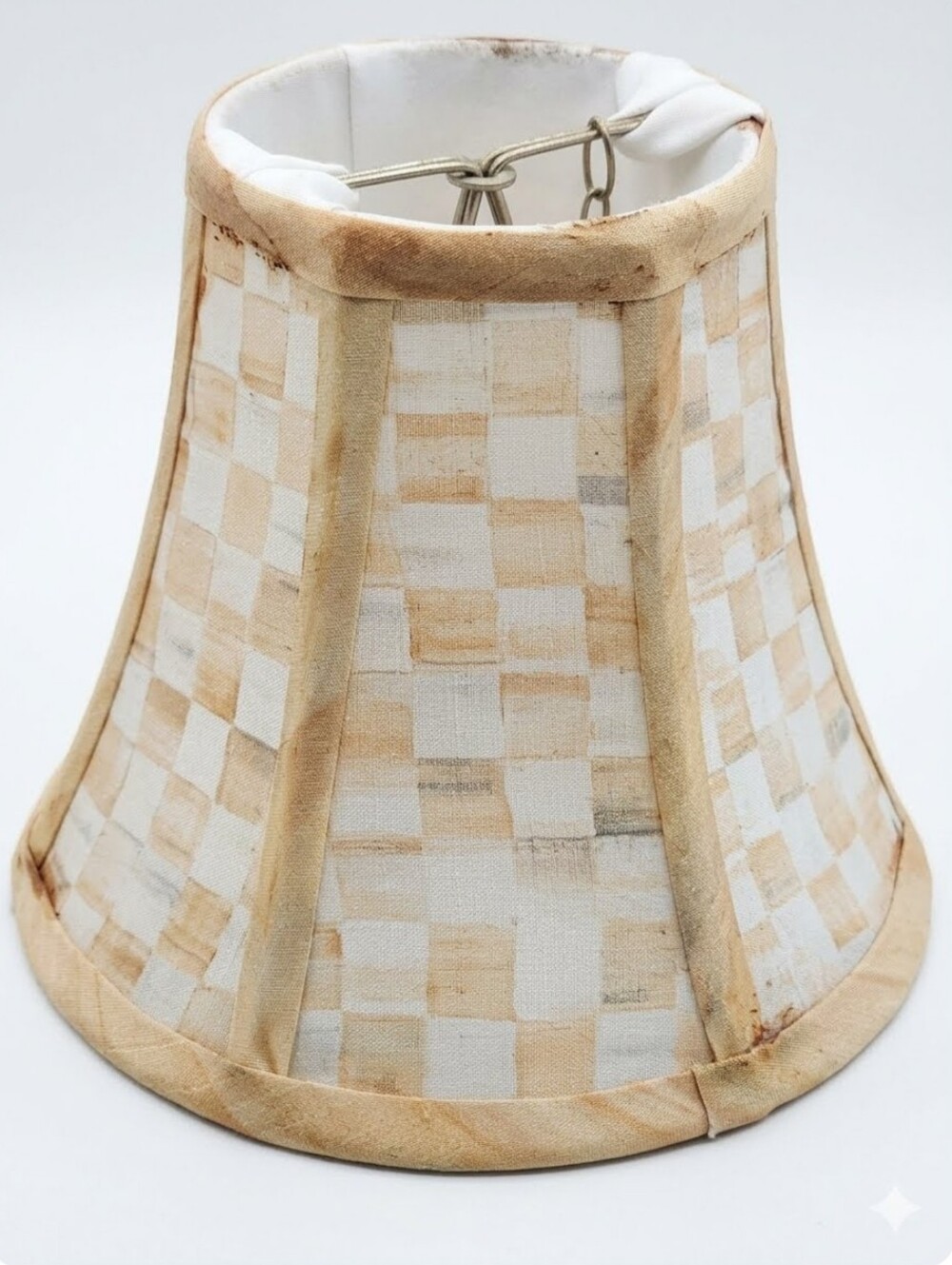 Mackenzie Childs Parchment Check Chandelier Shade